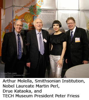 Nobel Laureate Martin Perl, Smithsonian Institution's Arthur Molella, Drue Kataoka, and TECH Museum President Peter Friess