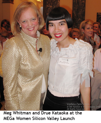 Drue Kataoka and Meg Whitman at MEGa Women